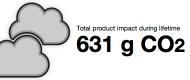 LCA results to show the total product impact during its lifetime